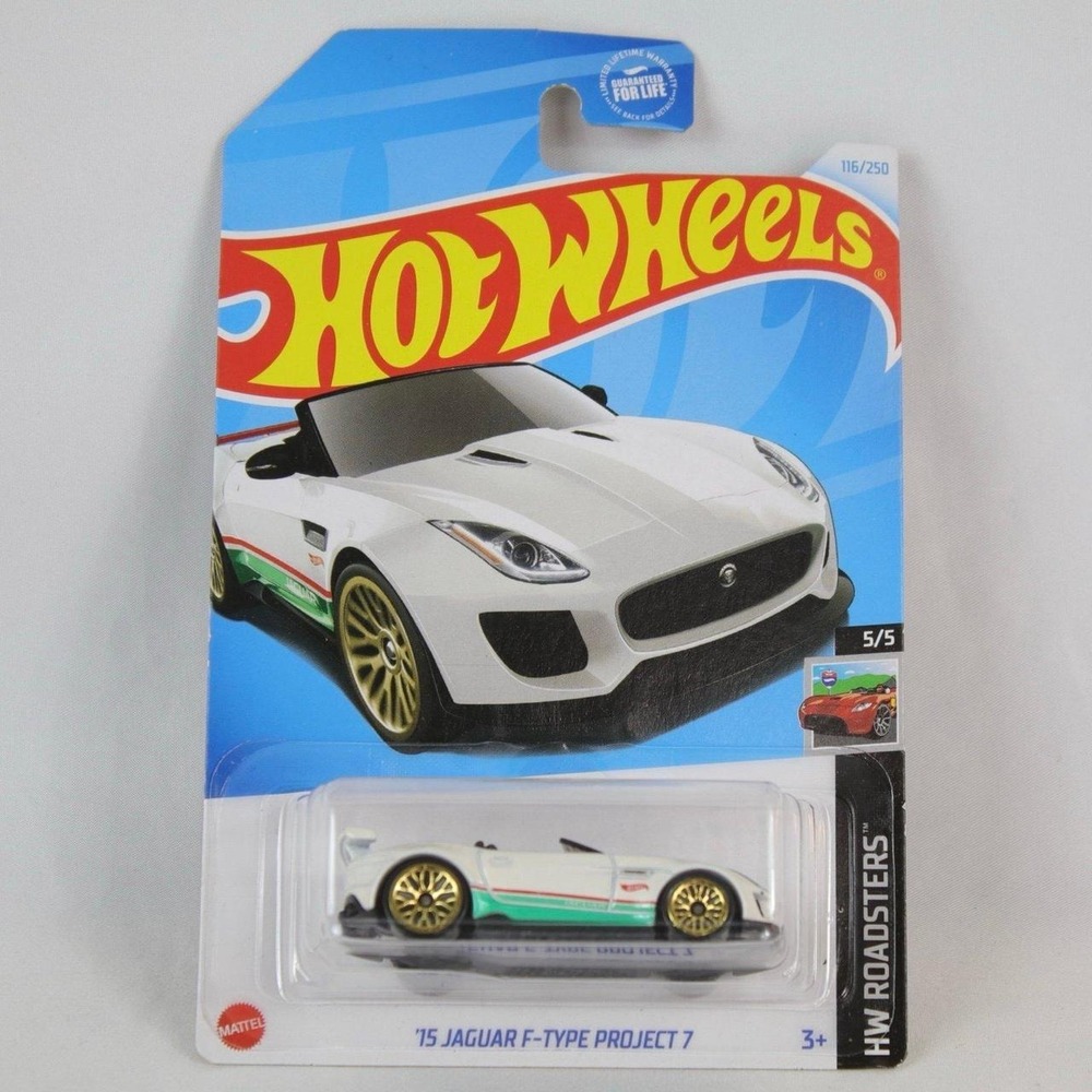 Hot Wheels White '15 Jaguar F-Type Project 7 Toy Car - NEW